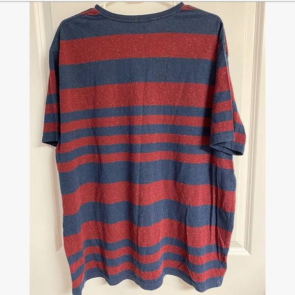 Mossimo Supply Co. Red & Blue Stripe V-neck Shirt - Picture 2 of 3